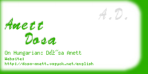 anett dosa business card